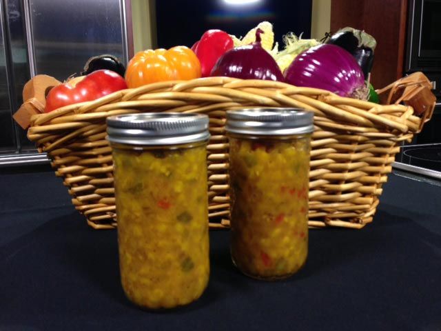 Corn Relish with Sweet Red & Green Peppers